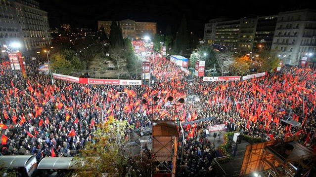 с предвыборного митинга КПГ на площади Синтагма